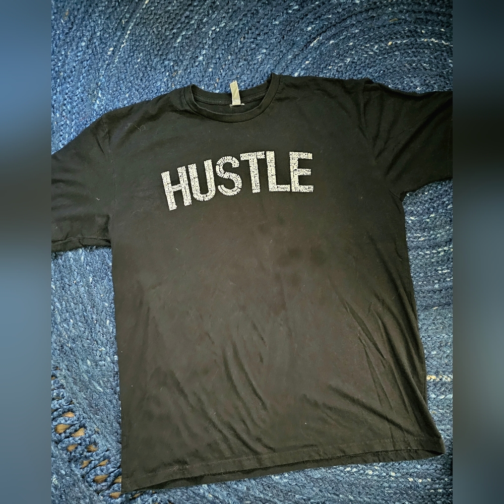 Hustle graphic Black Mens Size Medium wordle t-shirt
